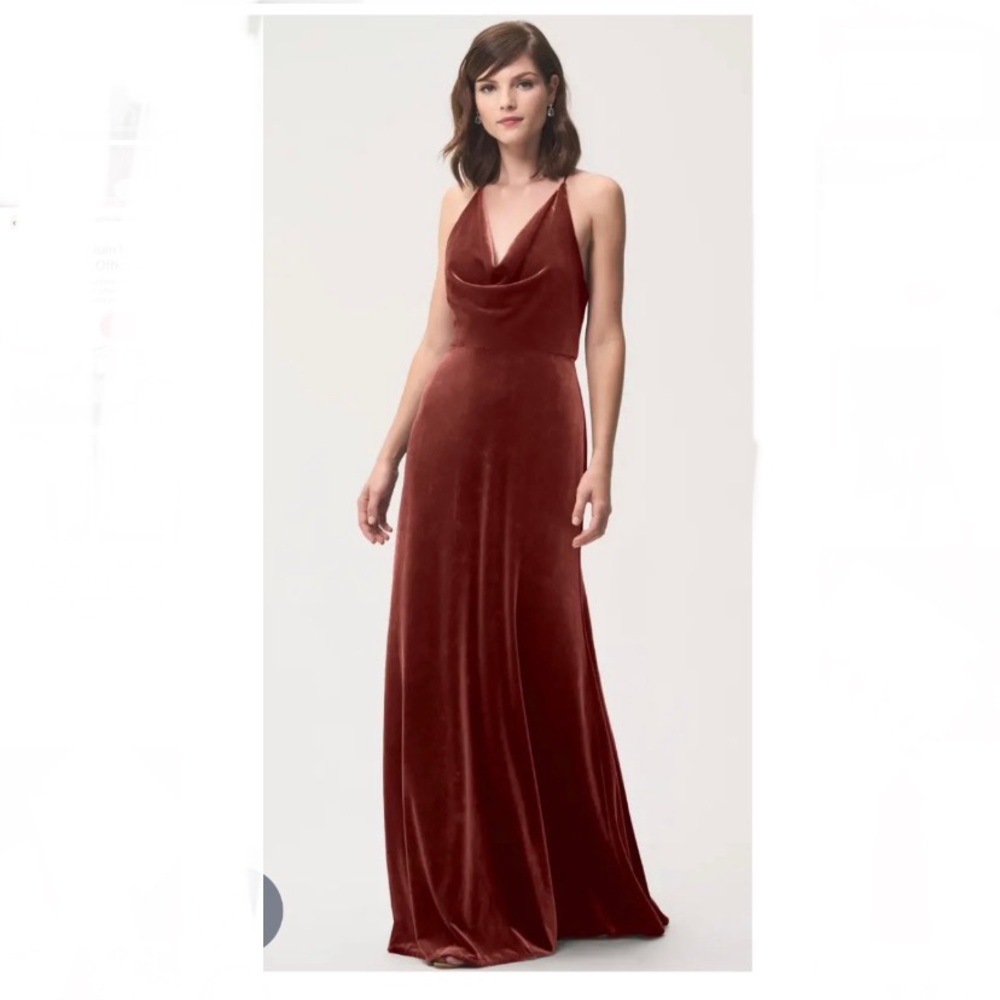 Jenny Yoo Sullivan Brides Maid Dress, size 6, English Rose, Stretch Velvet